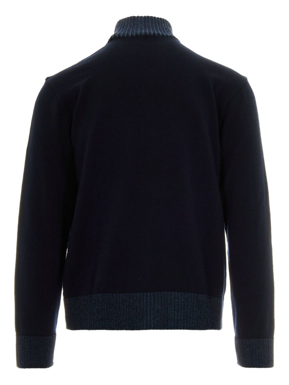 zipped ribbed-hem cardigan - 2