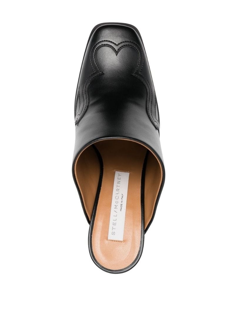 square-toe Cuban-heel mules - 4