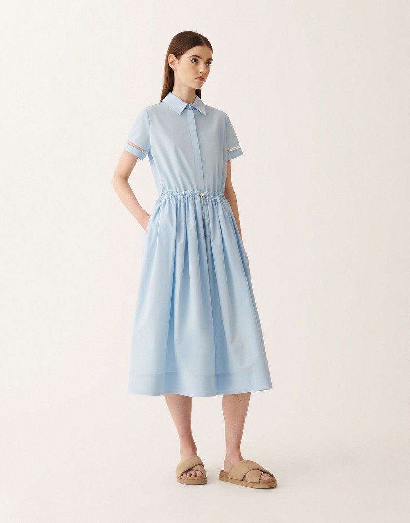 Sky blue poplin polo dress 3