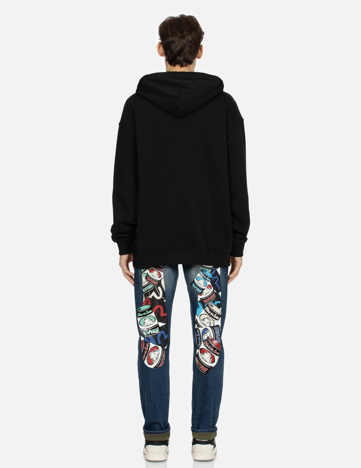 Godhead and Oil Barrel-Pattern Daicock Print Carrot Fit Jeans #2017 - 5