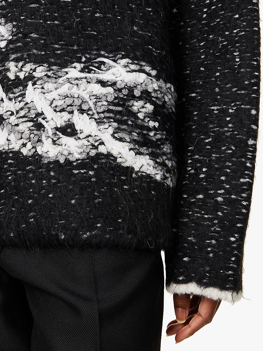 Javier oversized logo intarsia knit jumper - 5