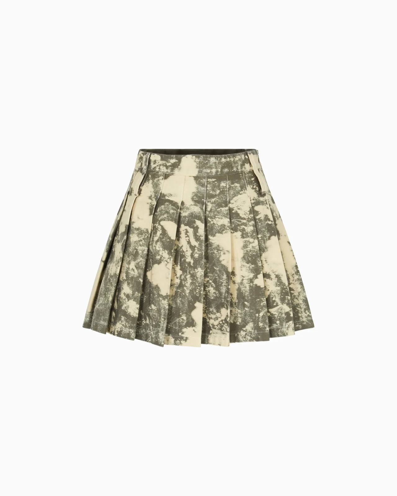NEW YORK CAPSULE COLLECTION TIE-DYE EFFECT GARMENT-DYED DRILL PLEATED SKIRT - 1