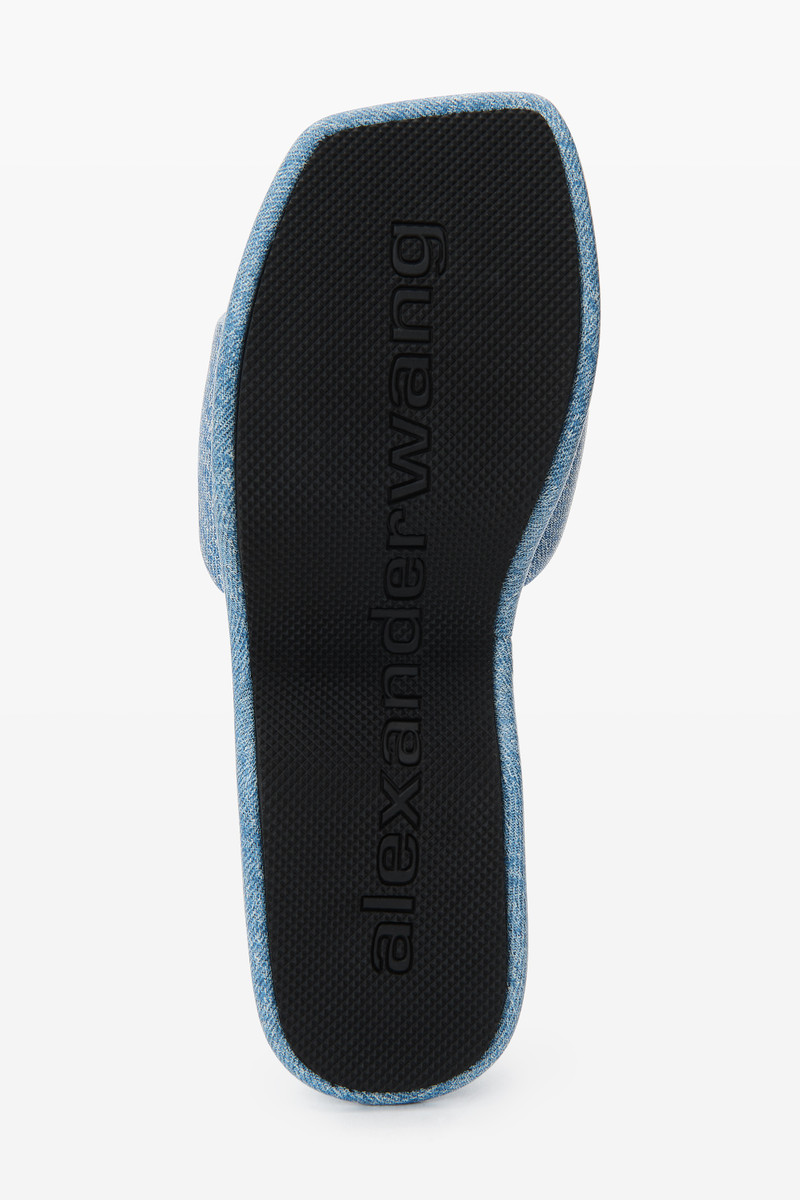 trompe-l'oeil denim goatskin float slide 5