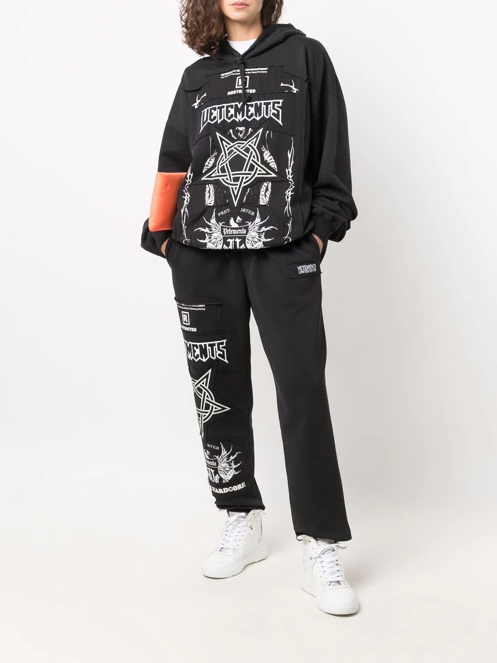 J'Adore Hardcore patchwork hoodie - 3