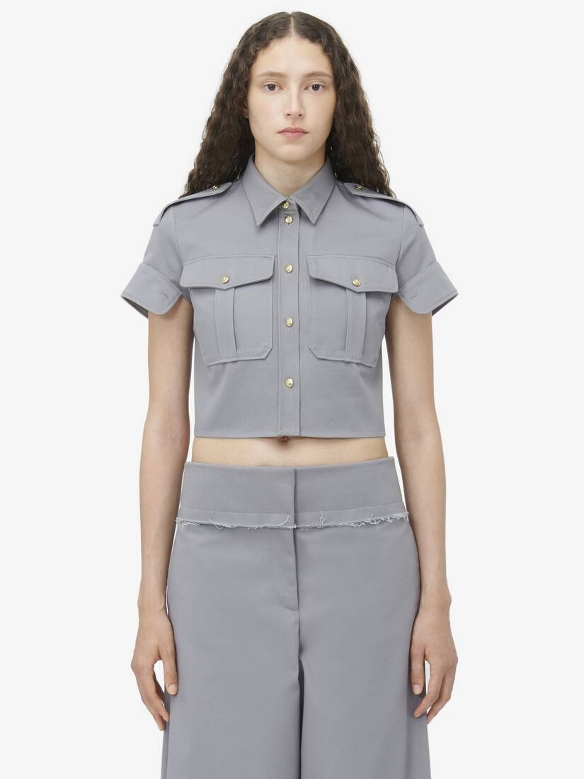 Cropped Military Shirt - 1