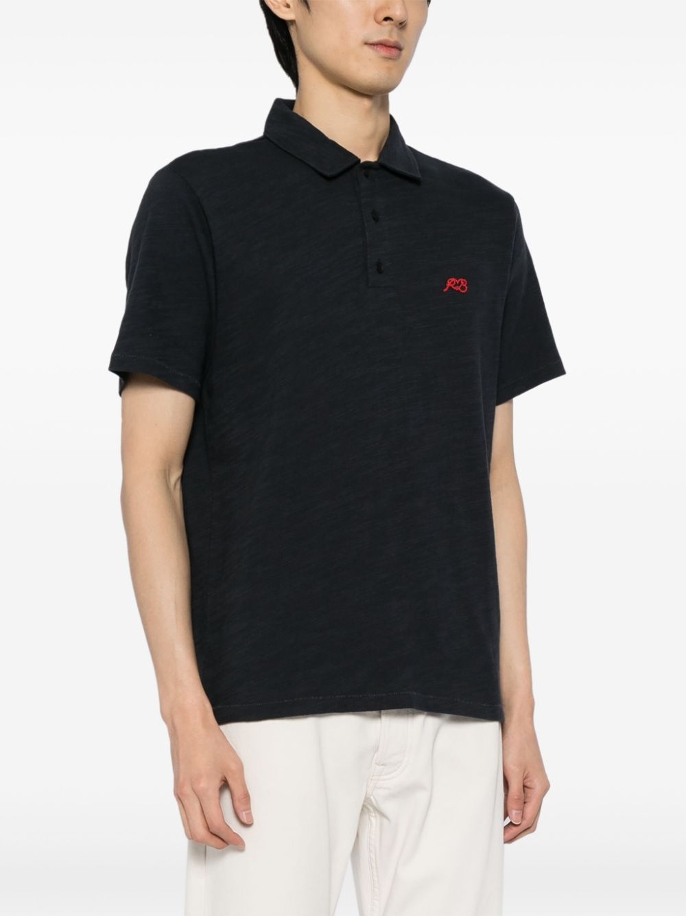 logo-embroidered polo shirt - 3