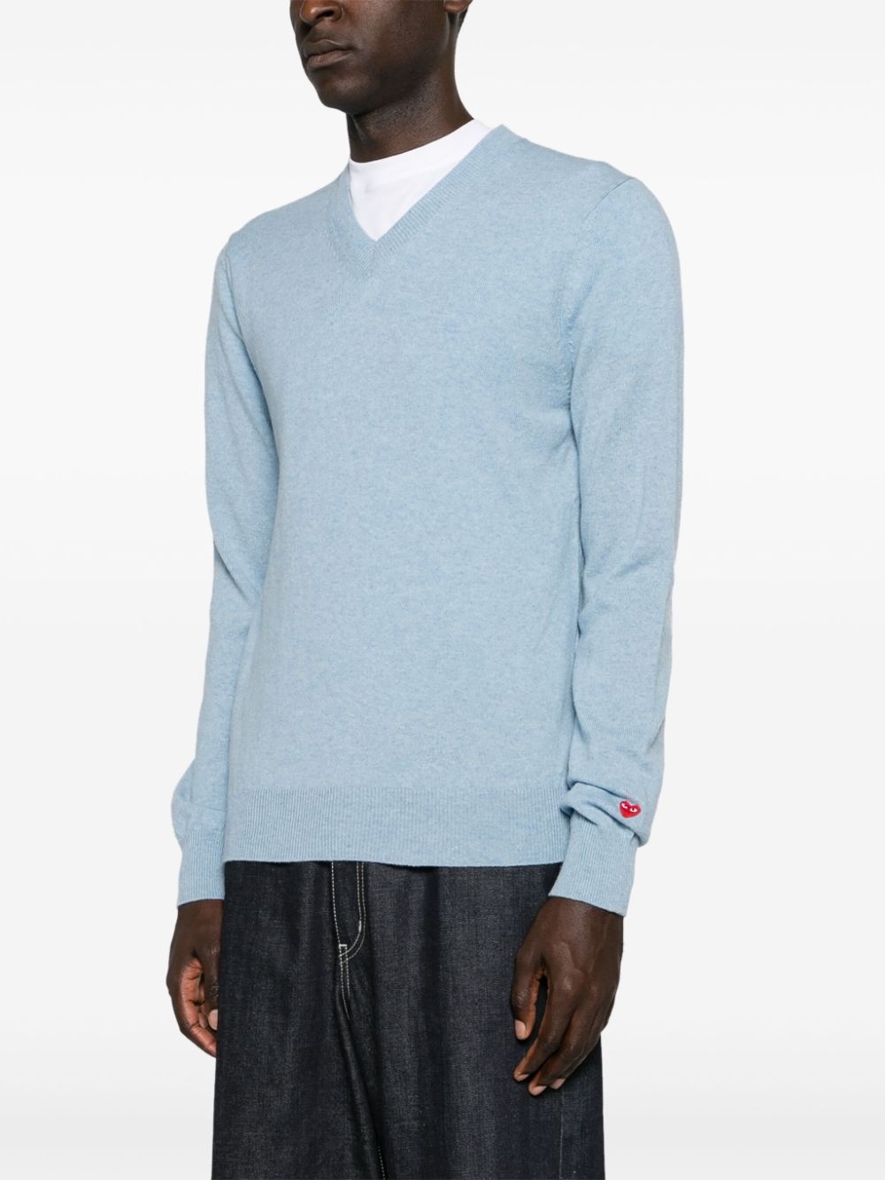 logo-appliqué wool jumper - 4
