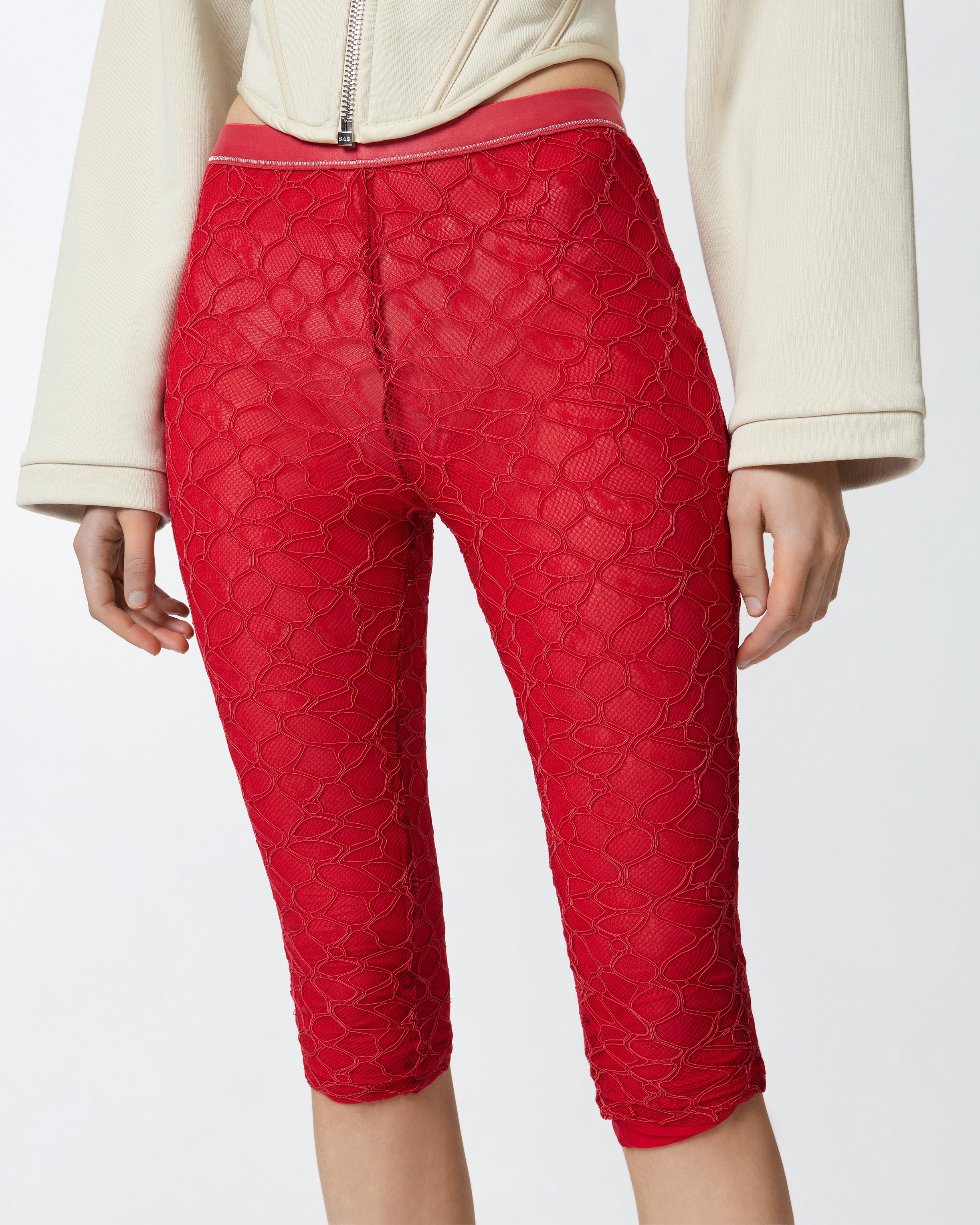 KNEE-HIGH LEGGINGS IN STRETCH LACE - 5