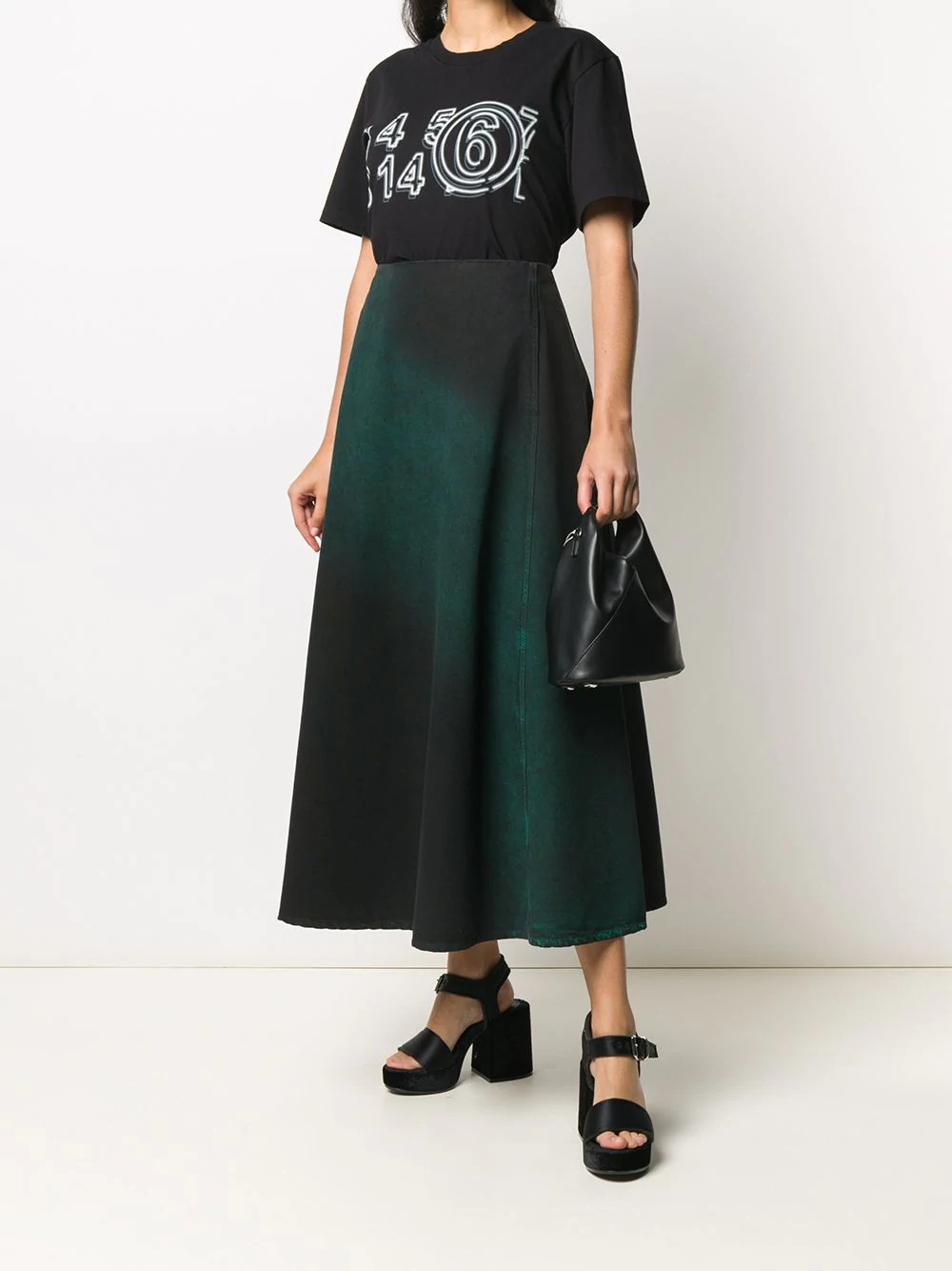 gradient-effect A-line skirt - 2