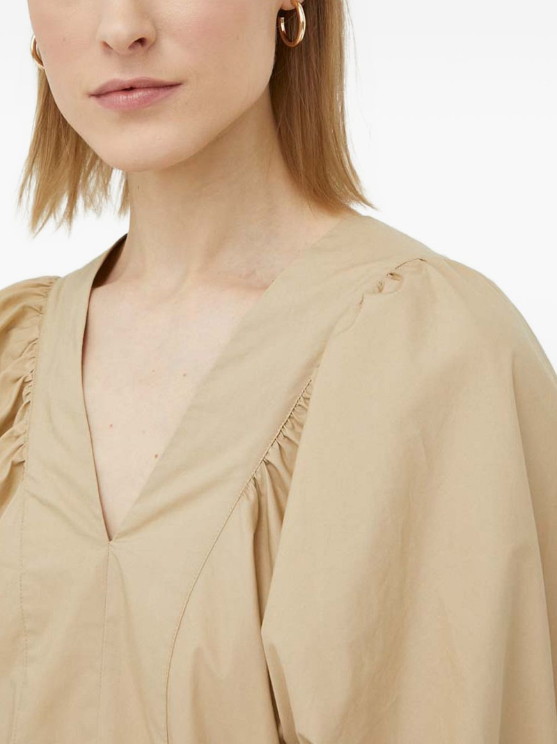 balloon-sleeve V-neck mini dress 3