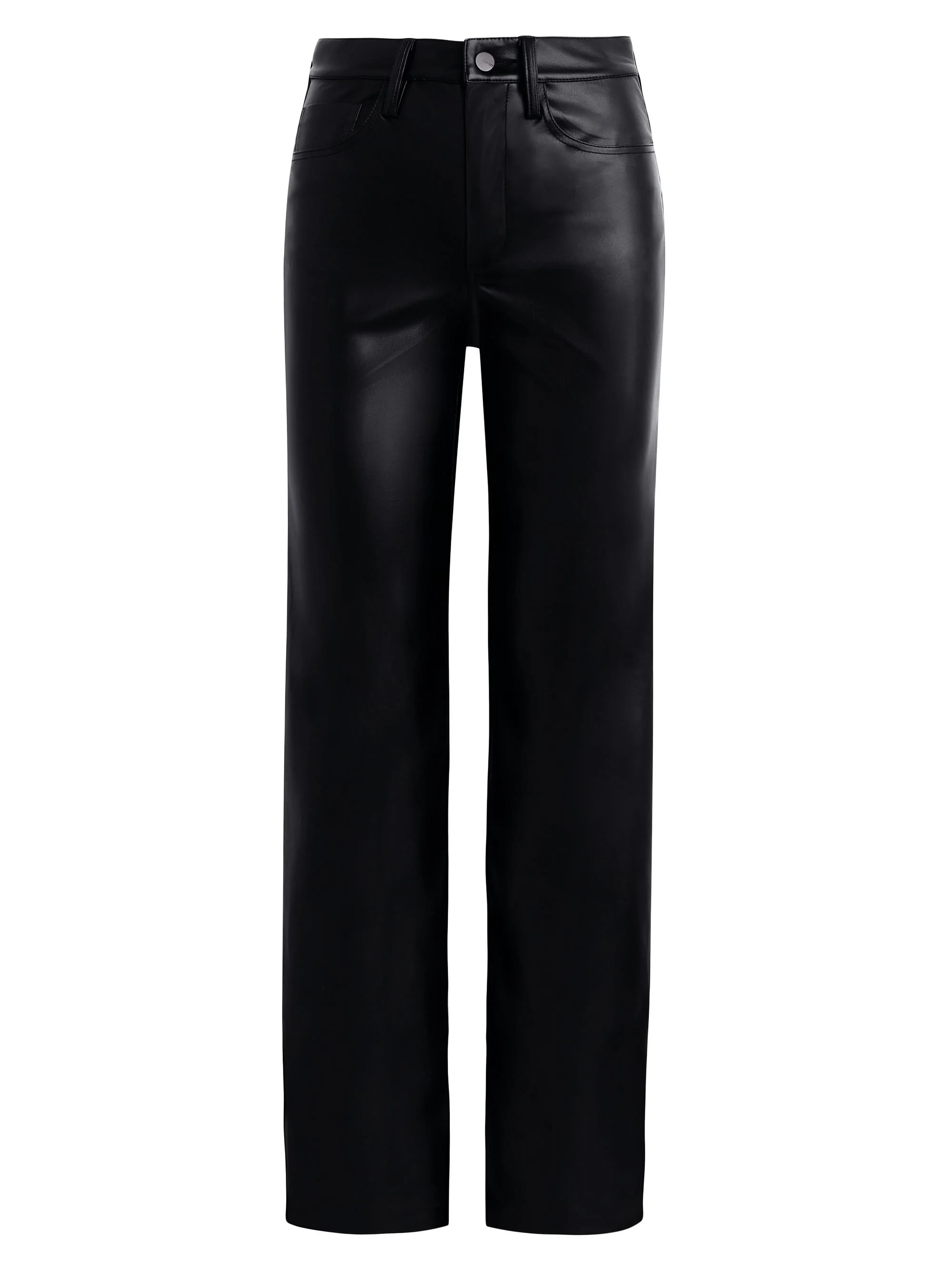 Women's Margot Faux Leather High-Rise Straight-Leg Pants - Black - 1