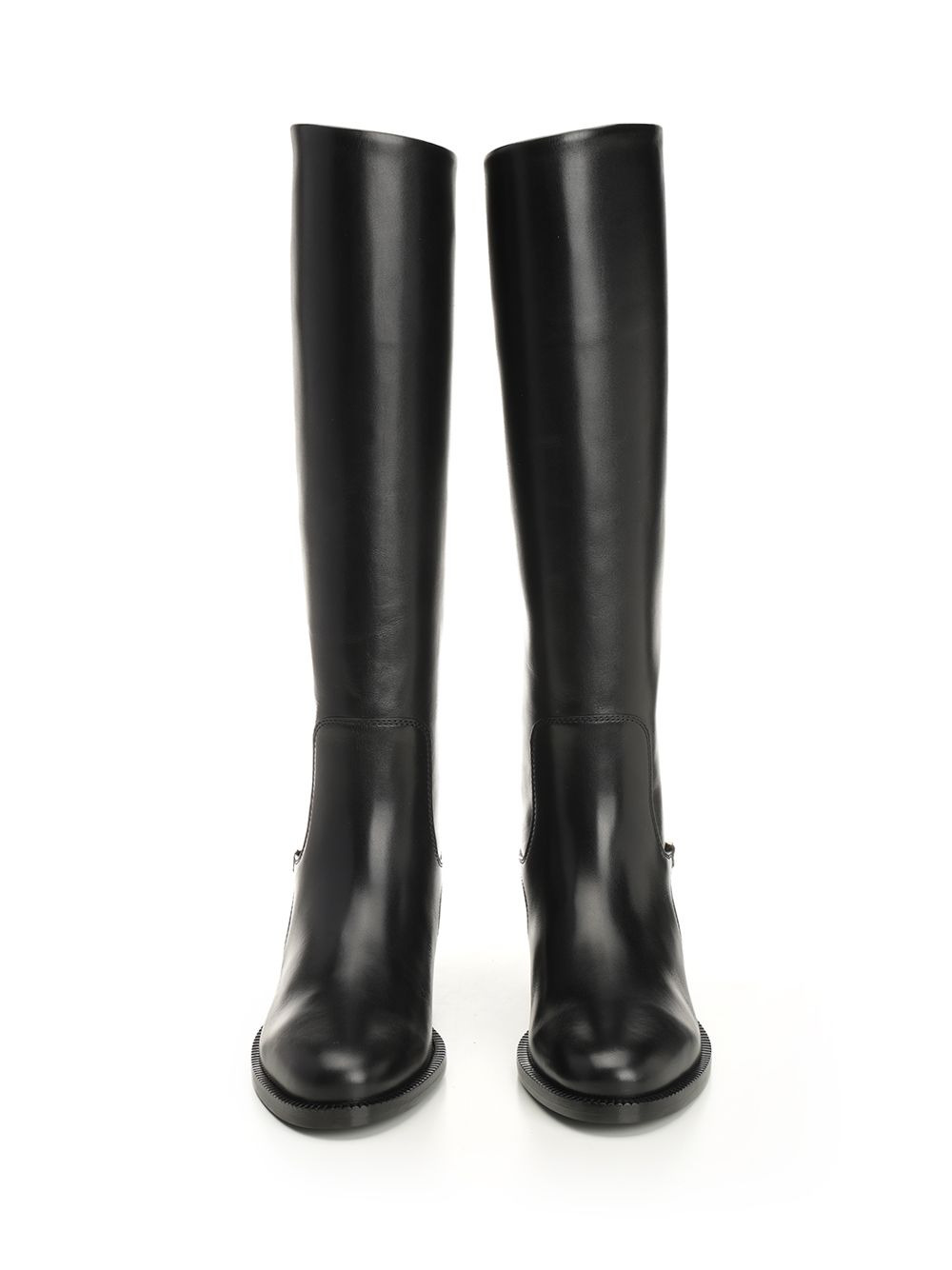 Boot With F Buckle Boots Black - 5
