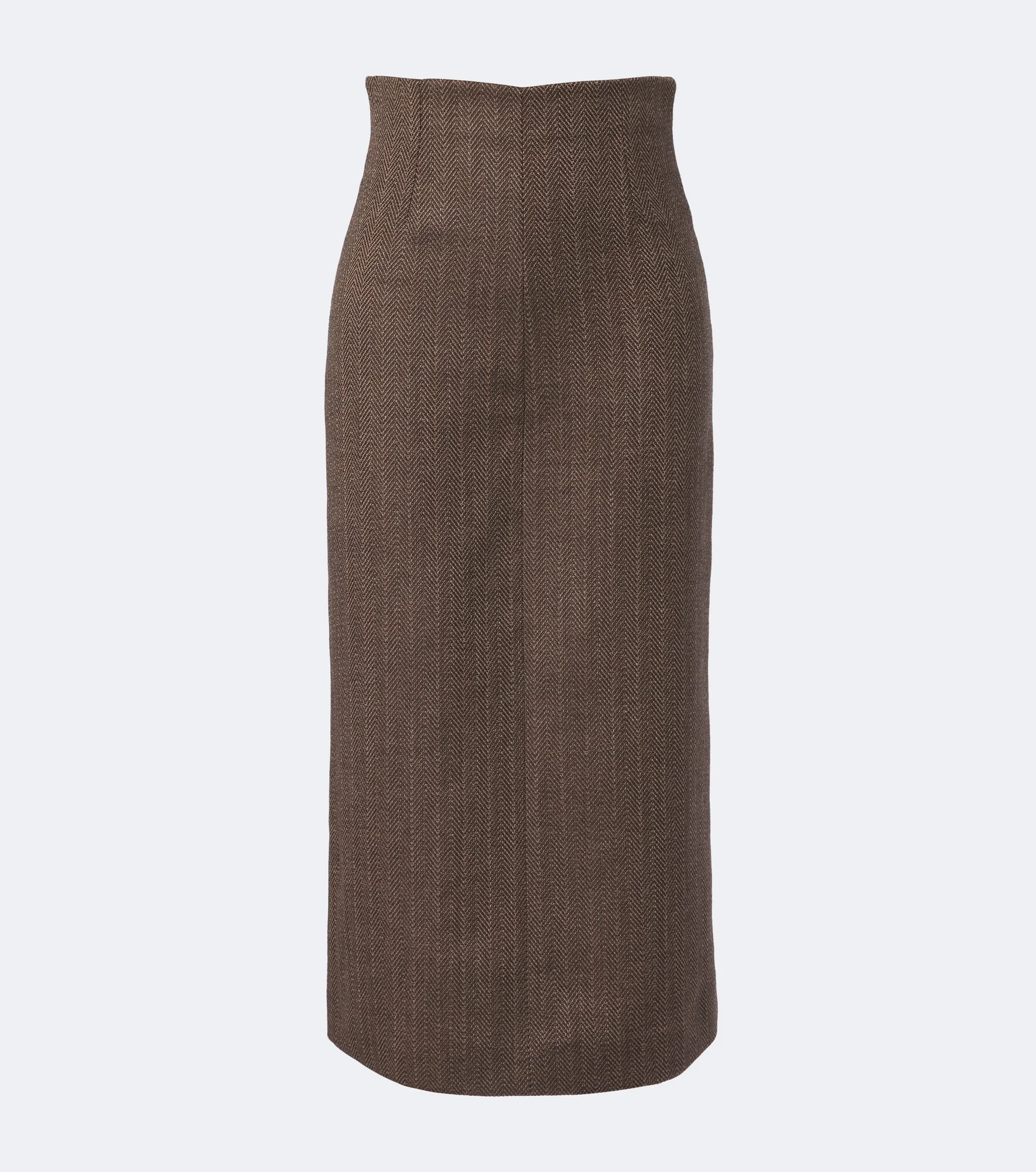 Herringbone virgin wool midi skirt - 1