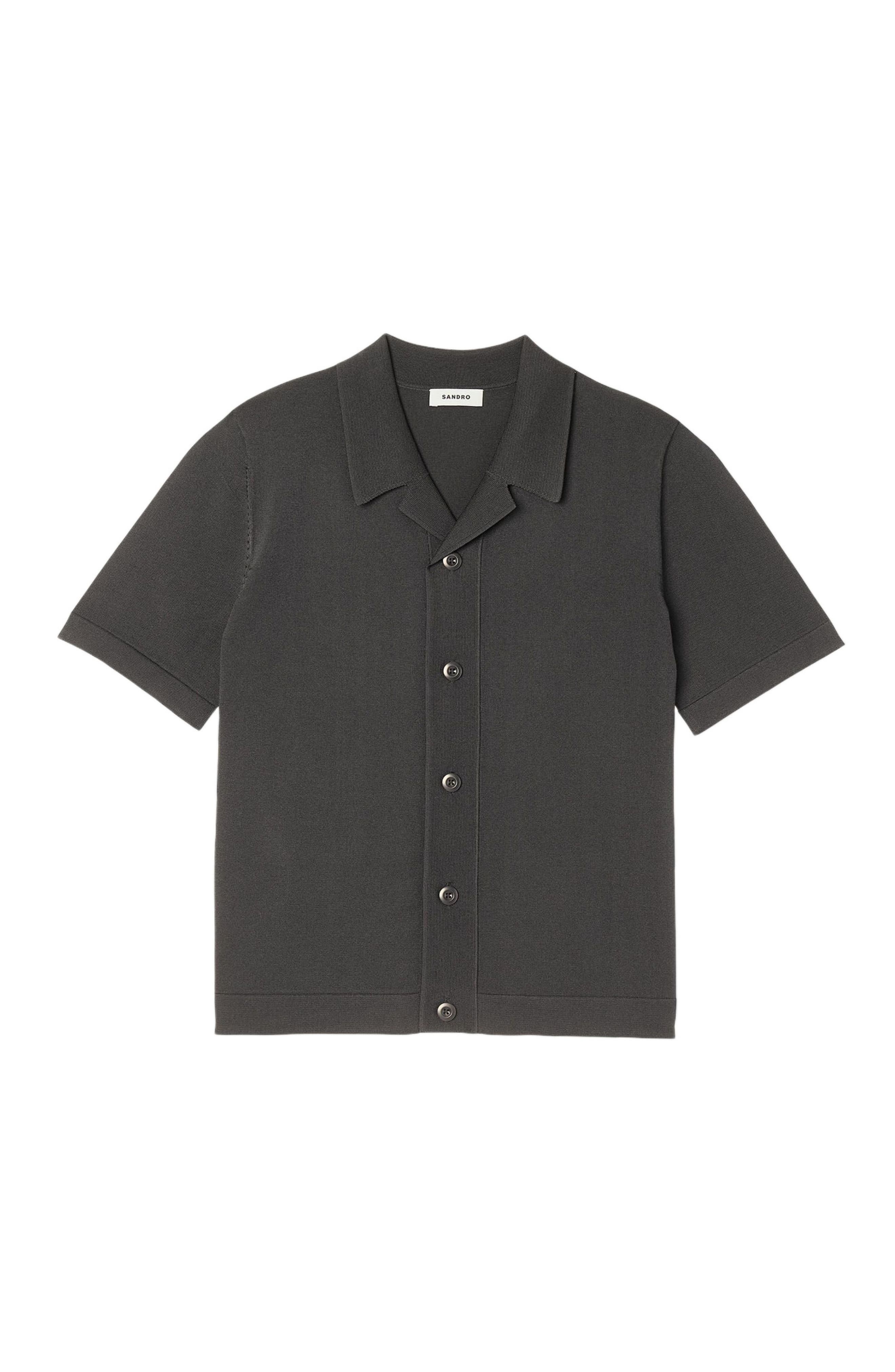 SANDRO Short-sleeved shirt in Dark Kaki. at Nordstrom - 5