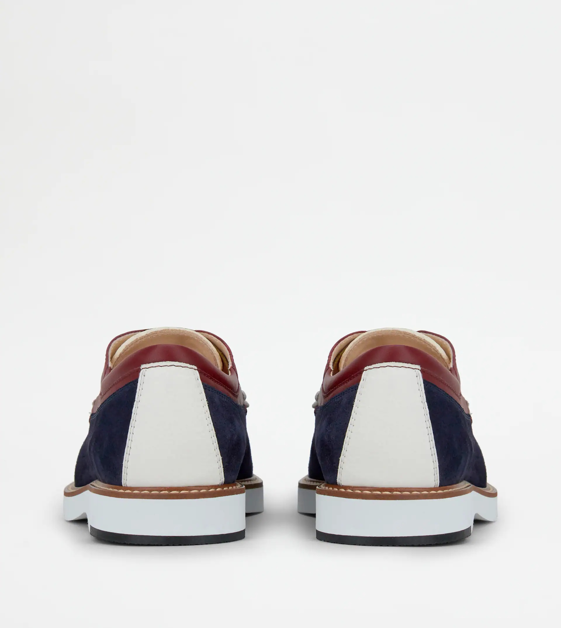 LACE-UPS IN LEATHER - WHITE, BLUE - 3