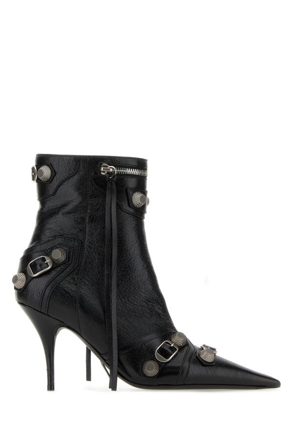 Black leather Cagole ankle boots - 1