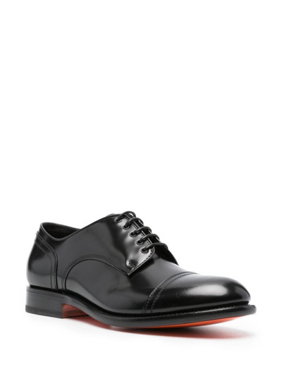 Santoni patent leather Oxford shoes outlook