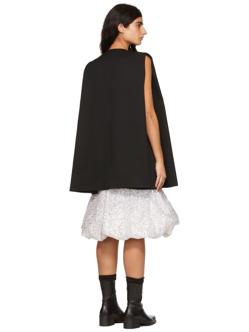 Black Wool Mini Dress - 3