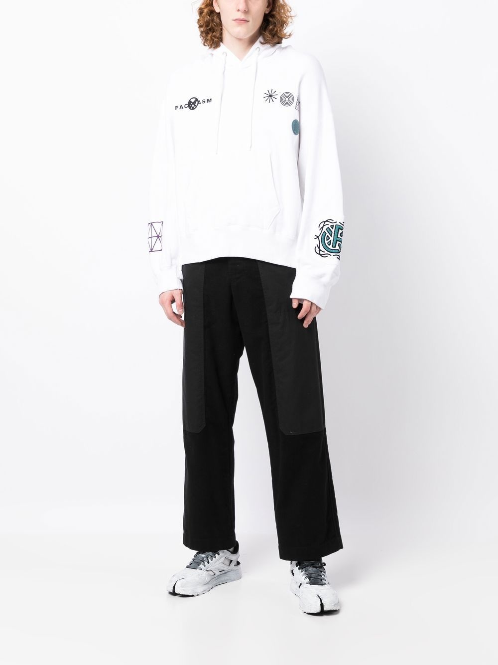 embroidered drawstring-fastening hoodie - 2