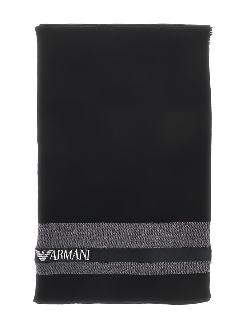 EMPORIO ARMANI stripe-detail scarf outlook