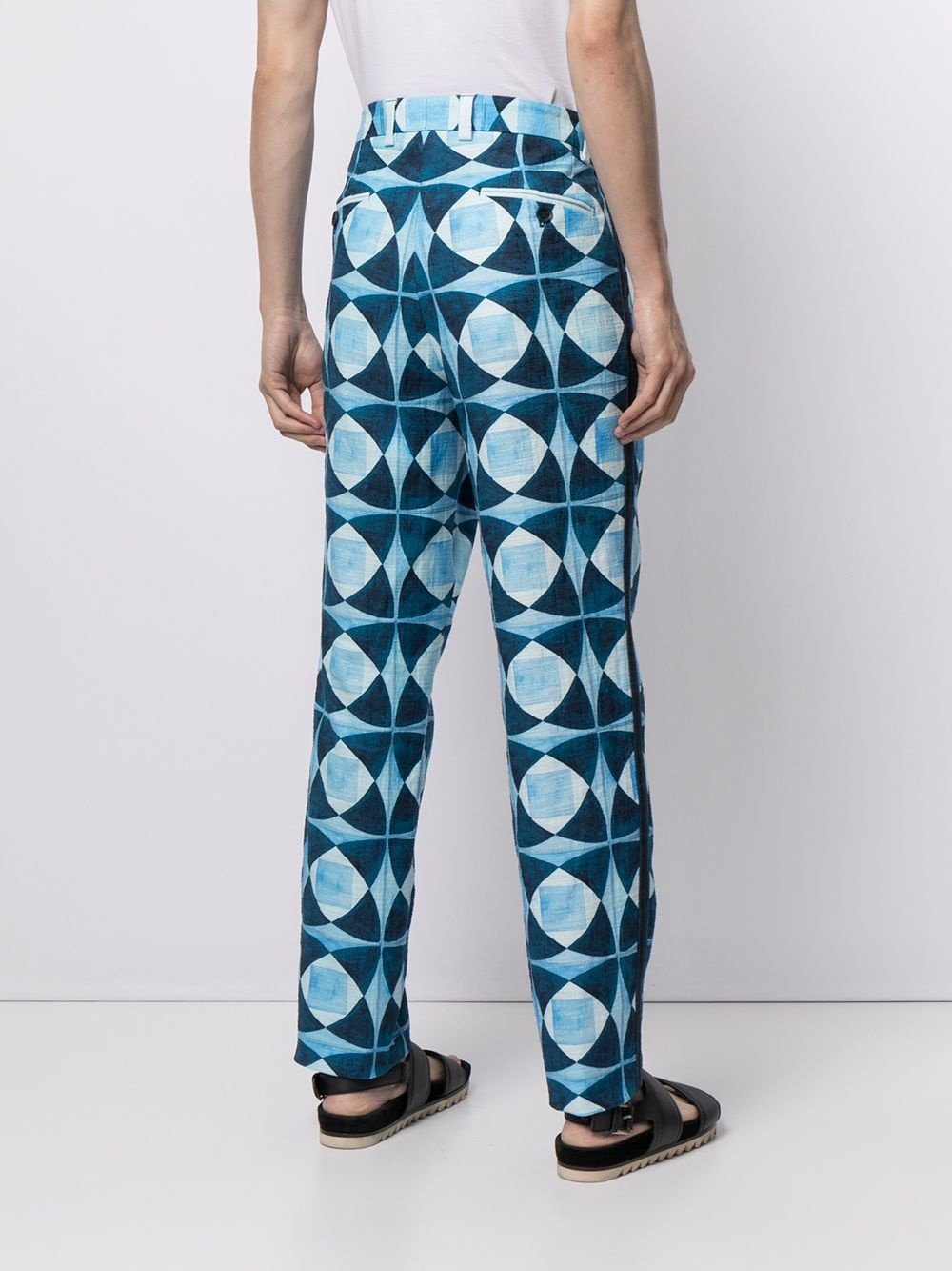 Majolica-print straight-leg trousers - 4