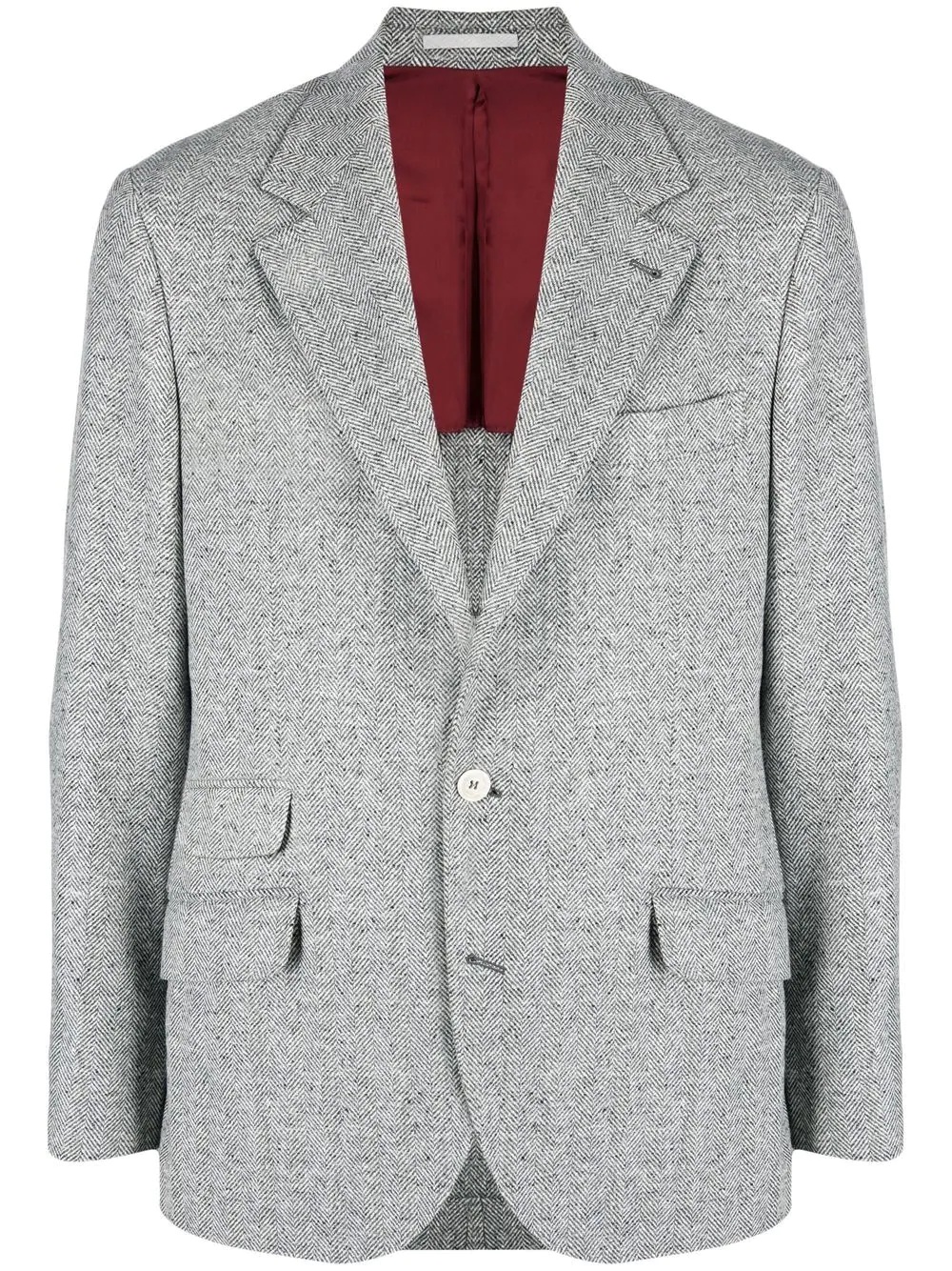 single-breasted wool-cashmere blazer - 1