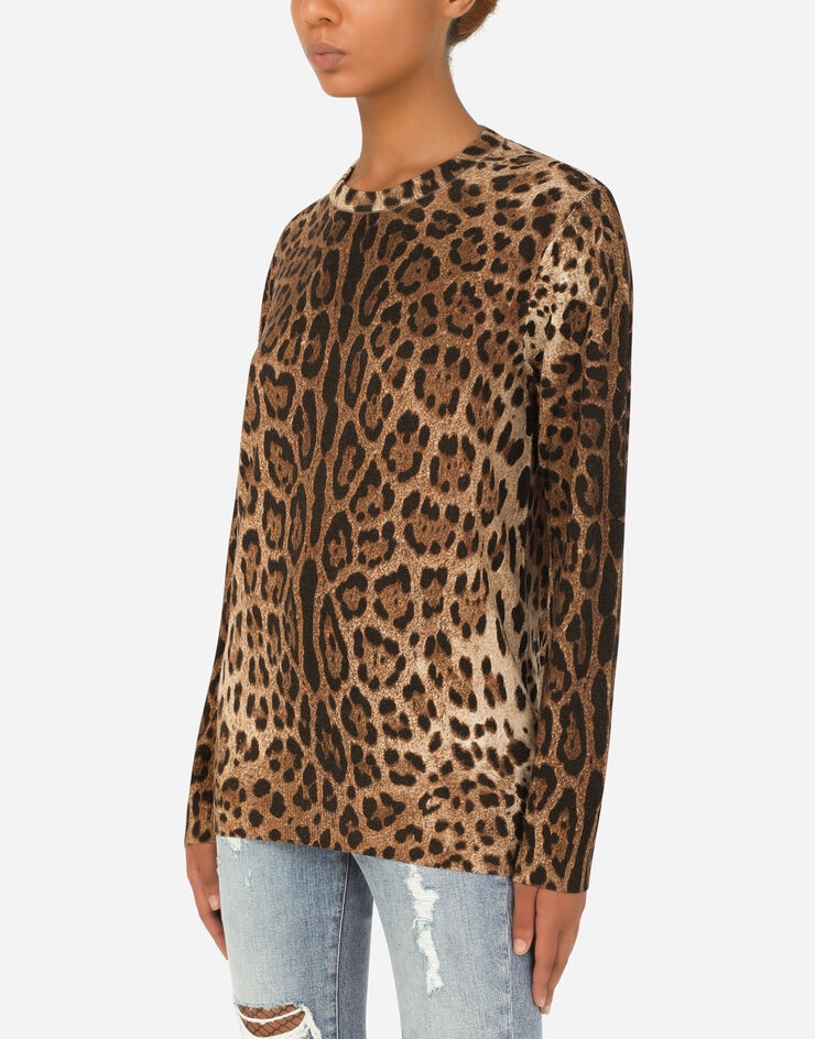 Leopard-print cashmere sweater - 4