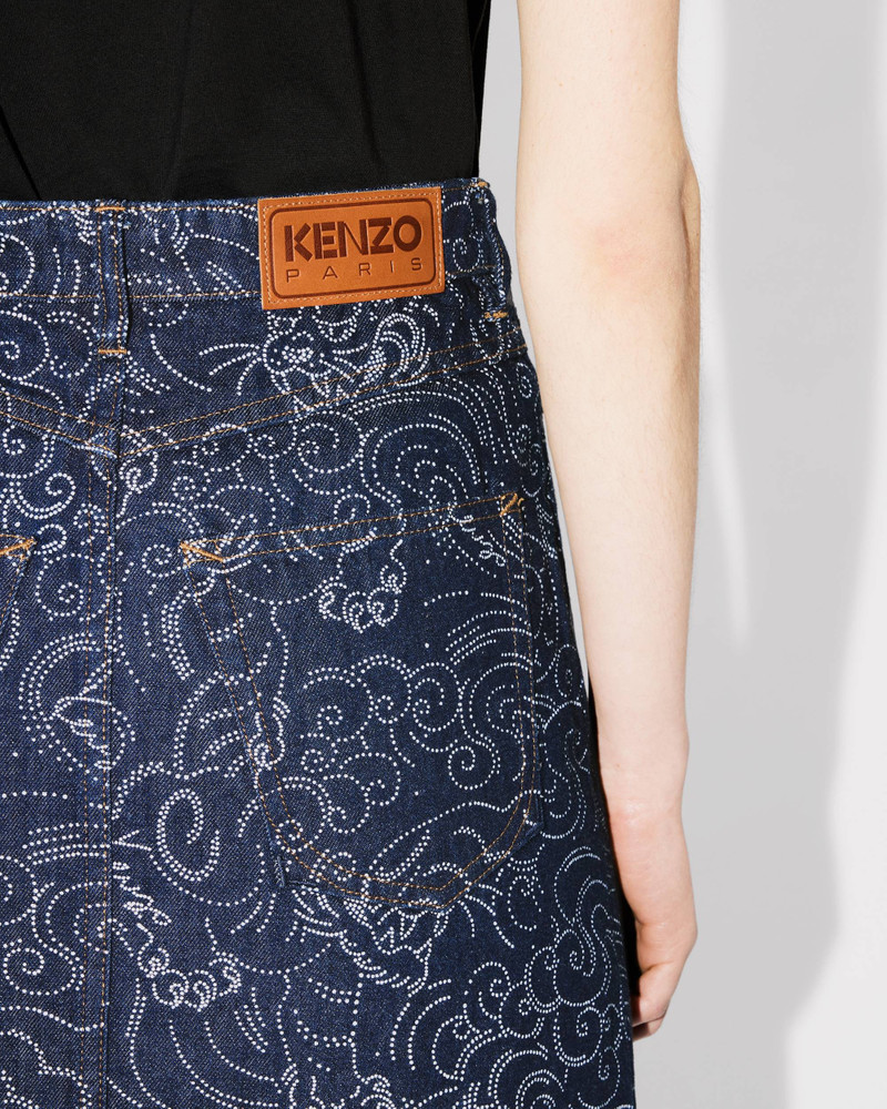 'KENZO Star Tiger' short skirt in japanese denim 7