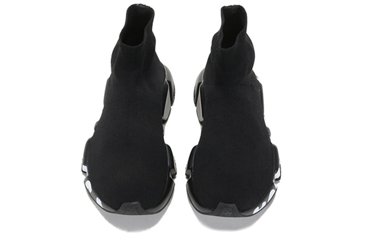 (WMNS) Balenciaga Speed Graffiti Sneakers 'Black Knit White Graffiti Sole Unit' 605942W2DB71006 - 4