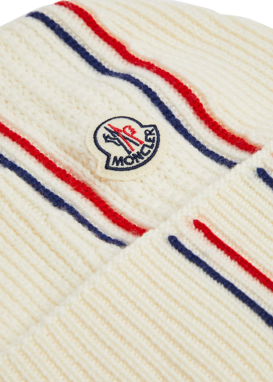 Striped ribbed wool beanie - 2