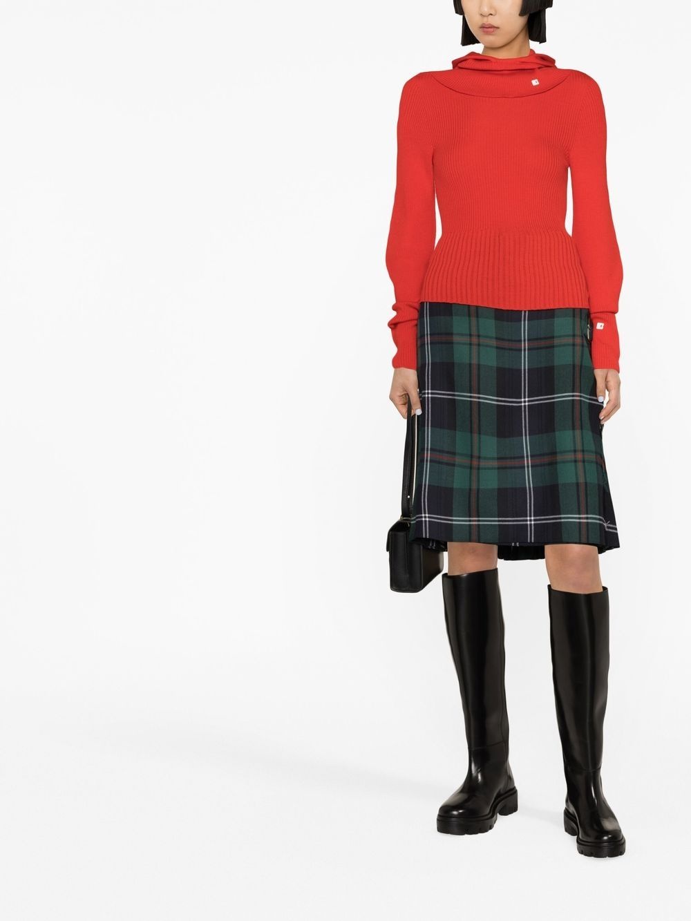 ribbed-knit jumper and balaclava set - 2