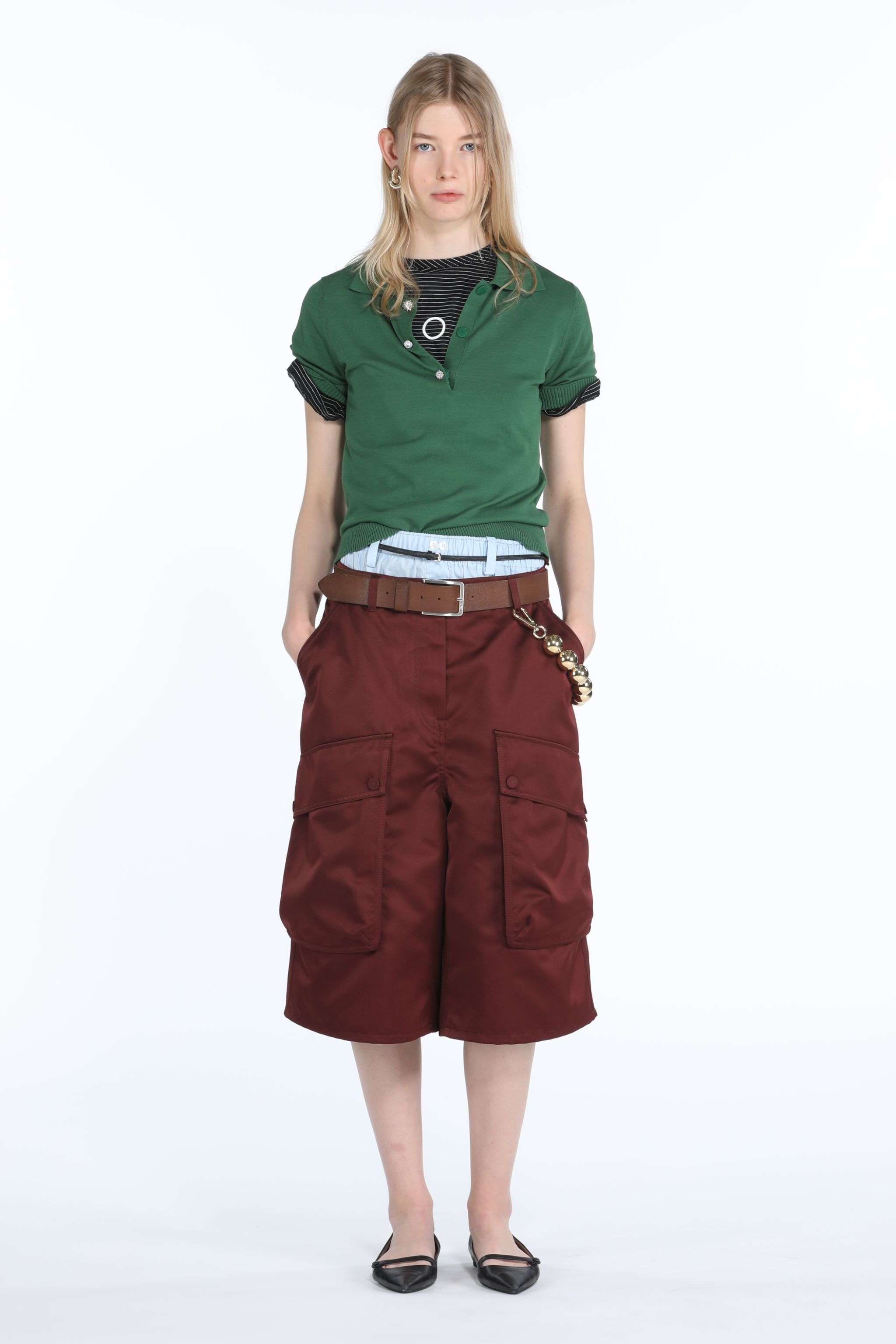 WIDE-LEG BERMUDA CARGO SHORTS - 4