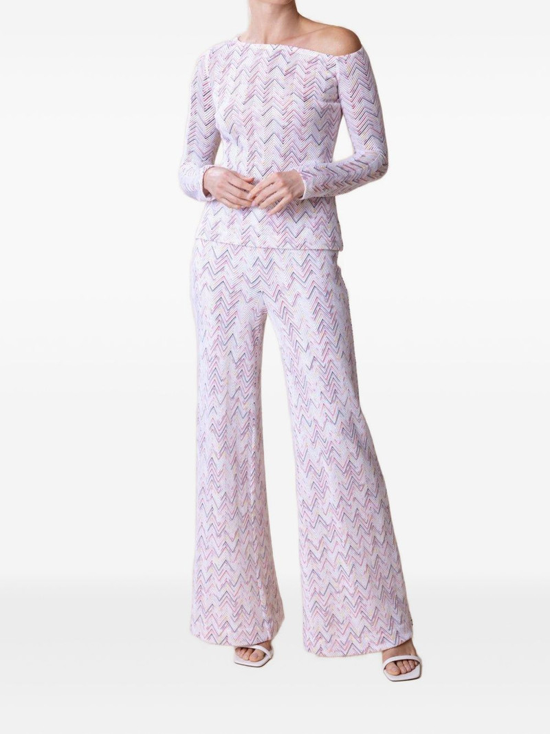 Missoni chevron-pattern off-shoulder sweater outlook