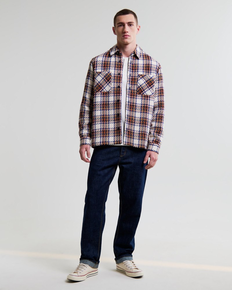 Whiting - Ecru And Multicolour Zoar Check Overshirt 4