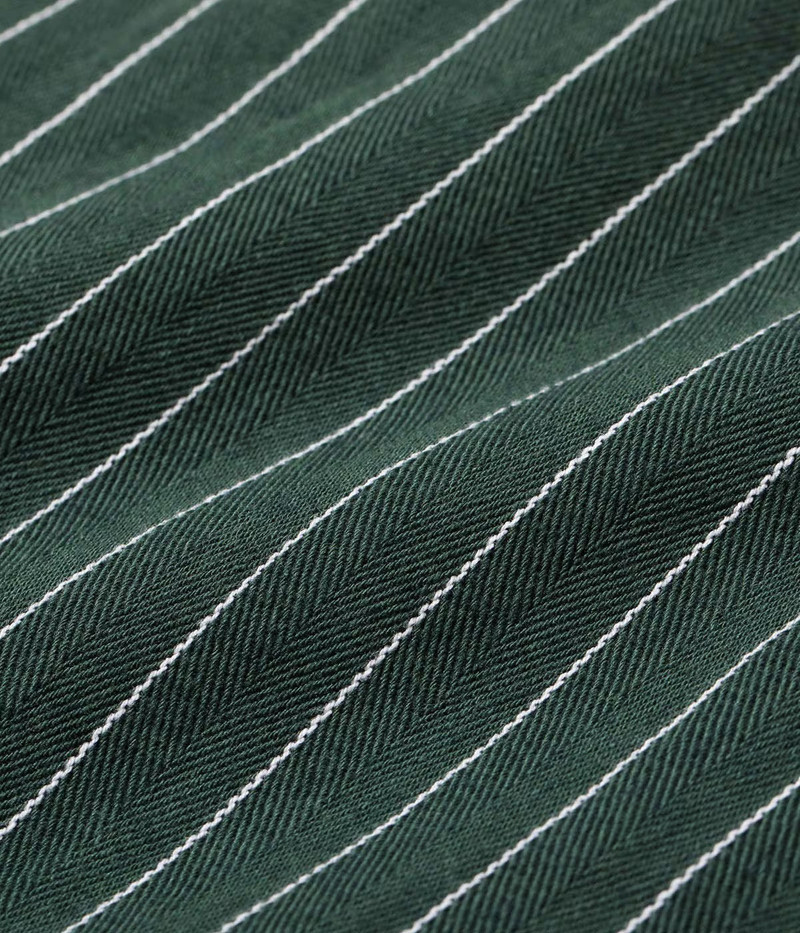 SUGAR CANE SC38699 Coke Stripe S/S Work Shirt Green outlook
