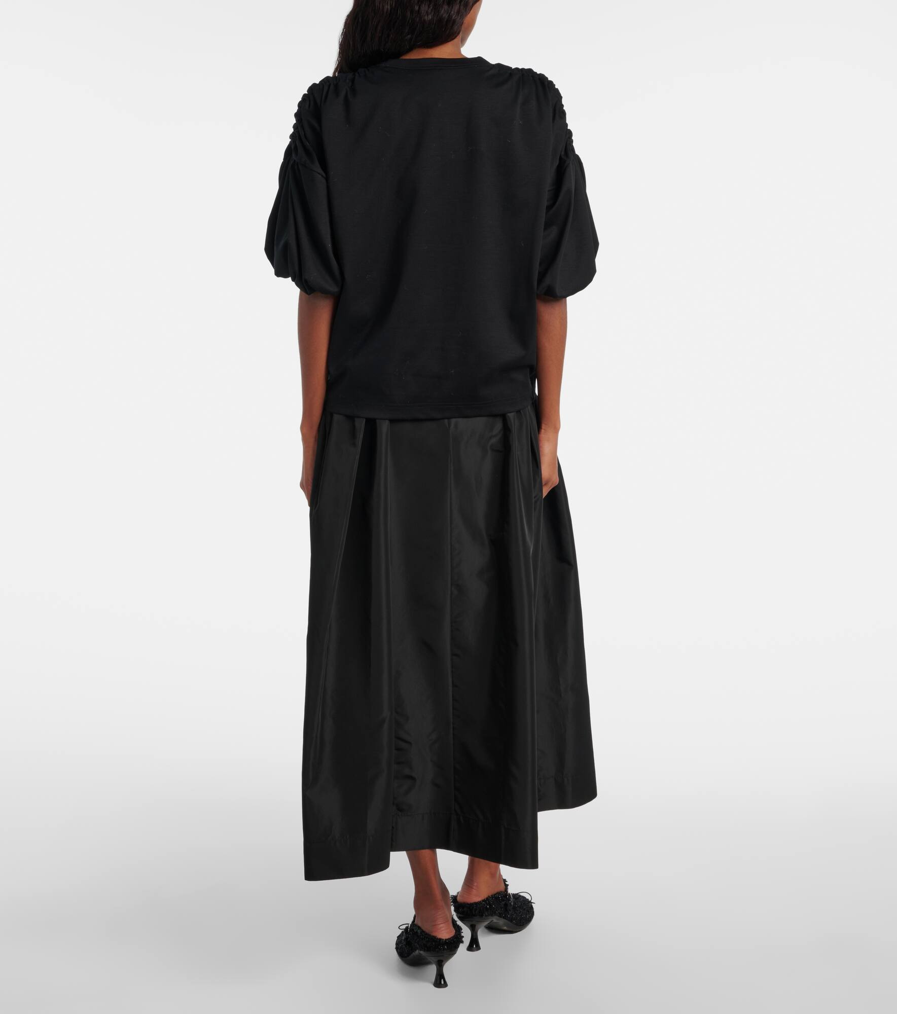 Gathered cotton jersey T-shirt - 3