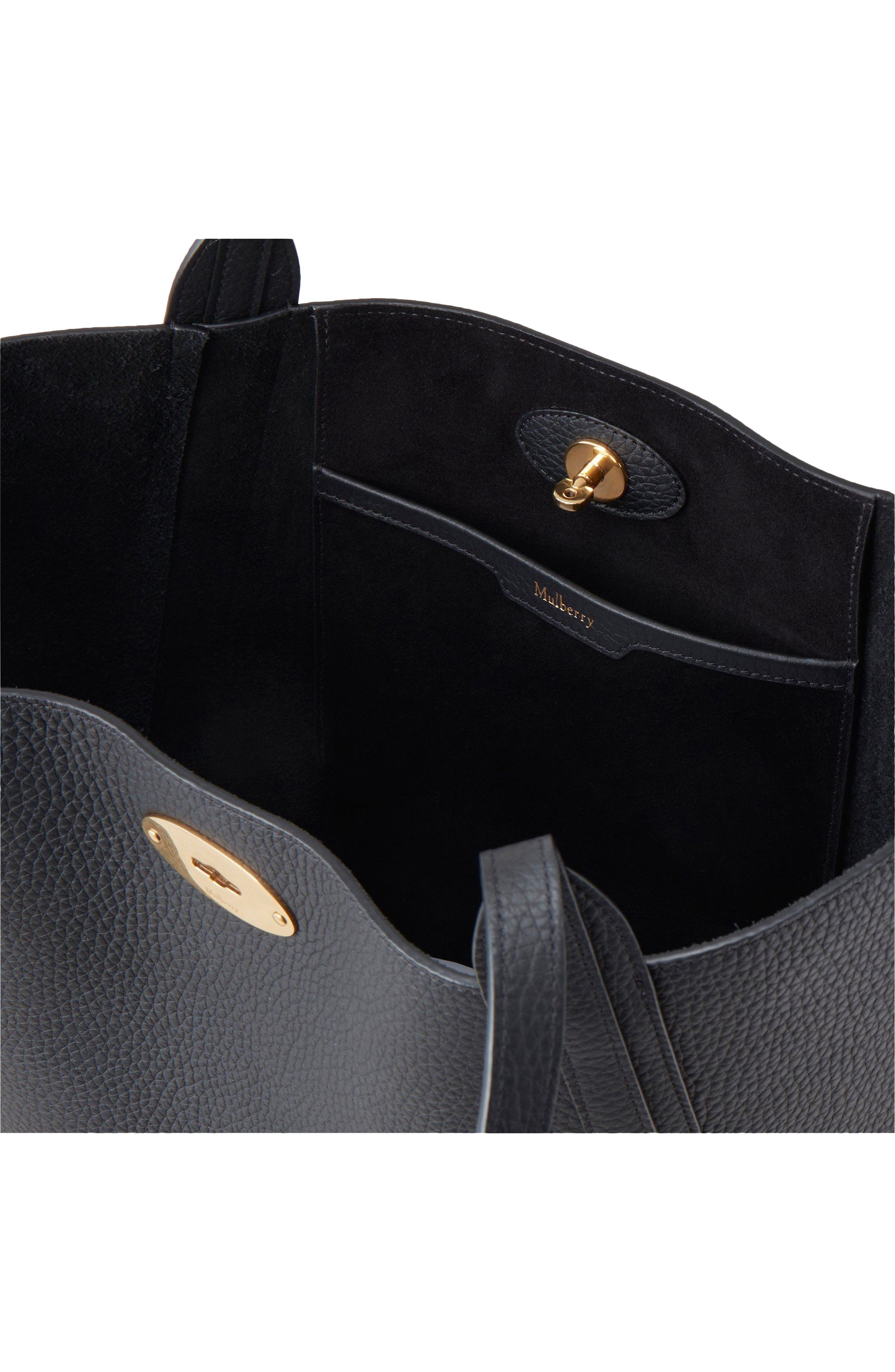 Mulberry Bayswater Heavy Grain Leather North/South Tote in Black at Nordstrom - 4