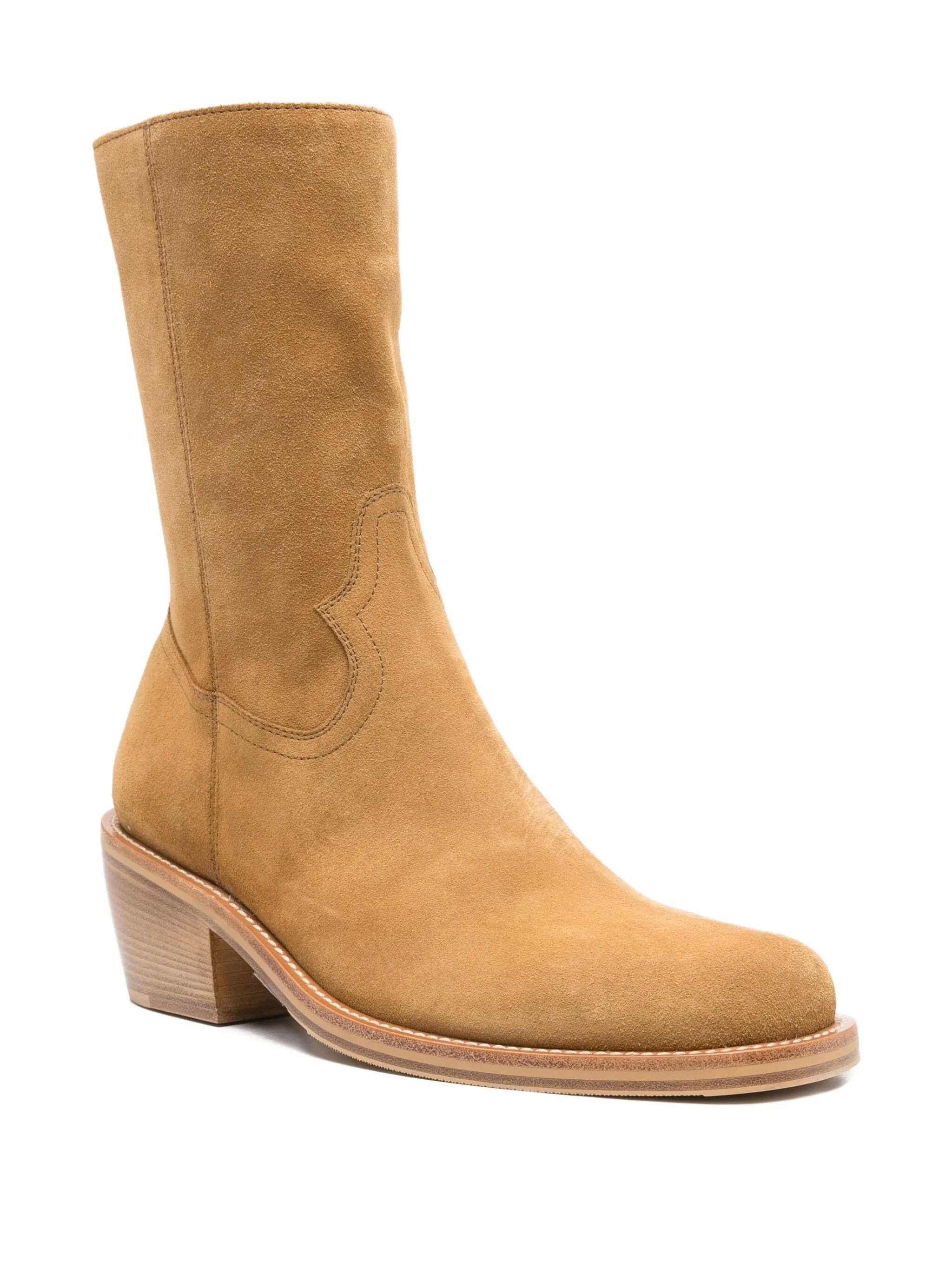 Western-style suede boots - 2