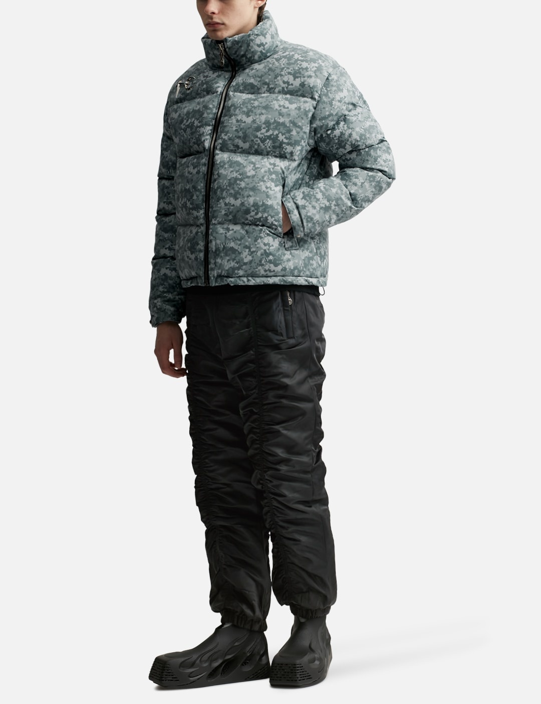 GATHERED NYLON JOGGER PANTS - 6