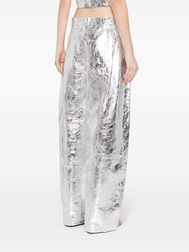 metallic leather wide-lg trousers 4