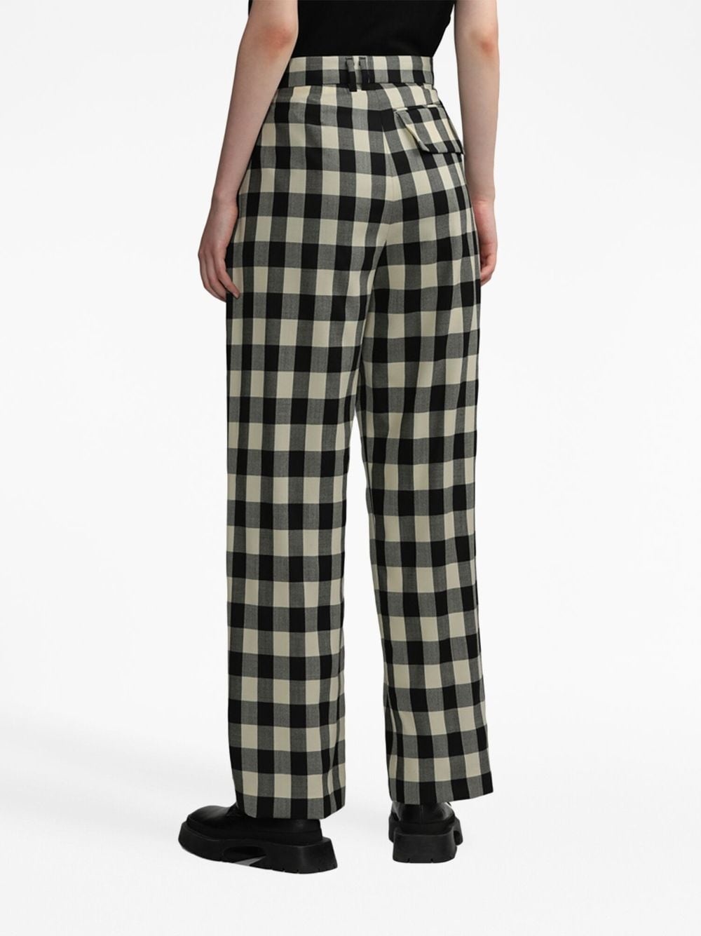 Aoker gingham wool trousers - 4