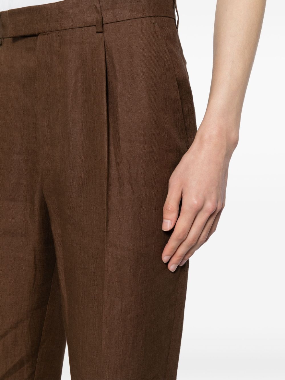 pleated slim-fit trousers - 5