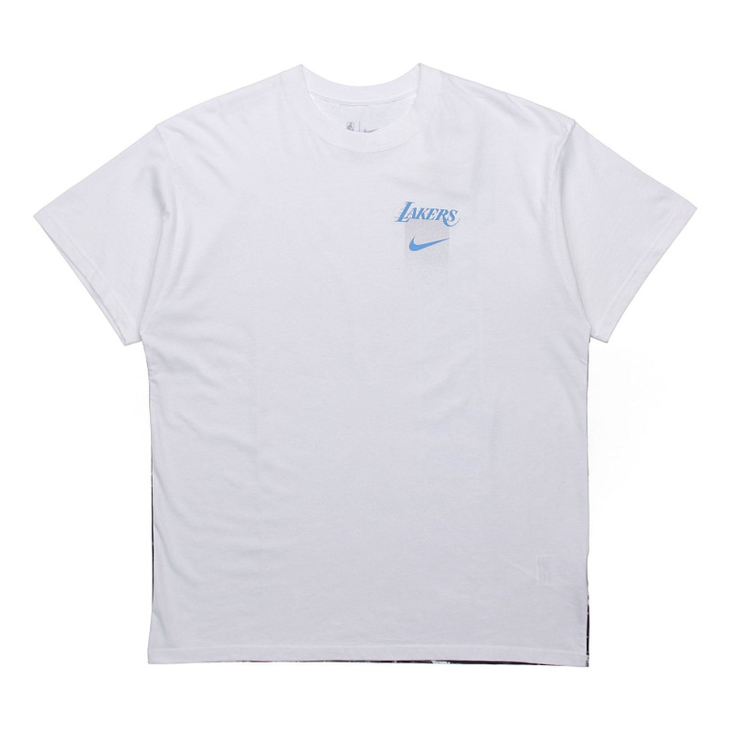 Nike Los Angeles Lakers Back Printing Sports Short Sleeve White CT9386-100 - 1