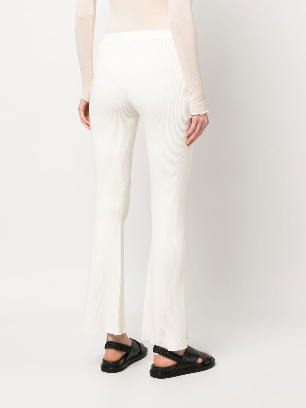 ribbed-knit high-waisted trousers - 4