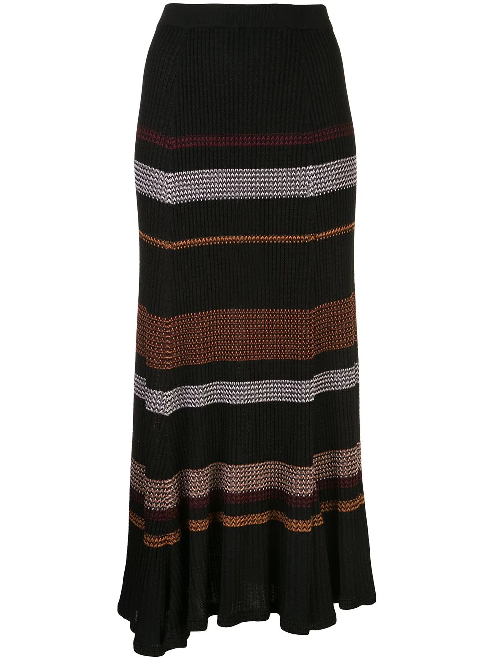 zig zag stripe knitted skirt - 1