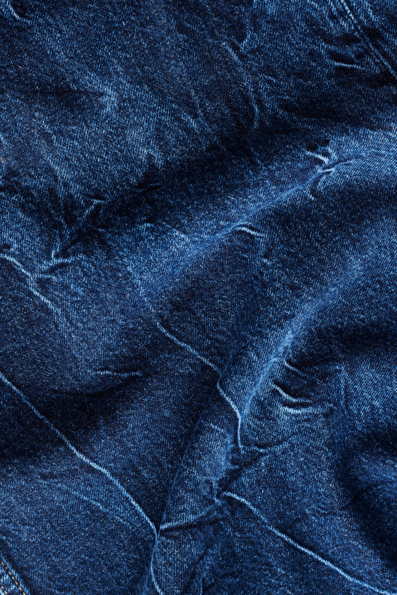 BLUE CRINKLED FUTURE DENIM STRAP TOP - 6