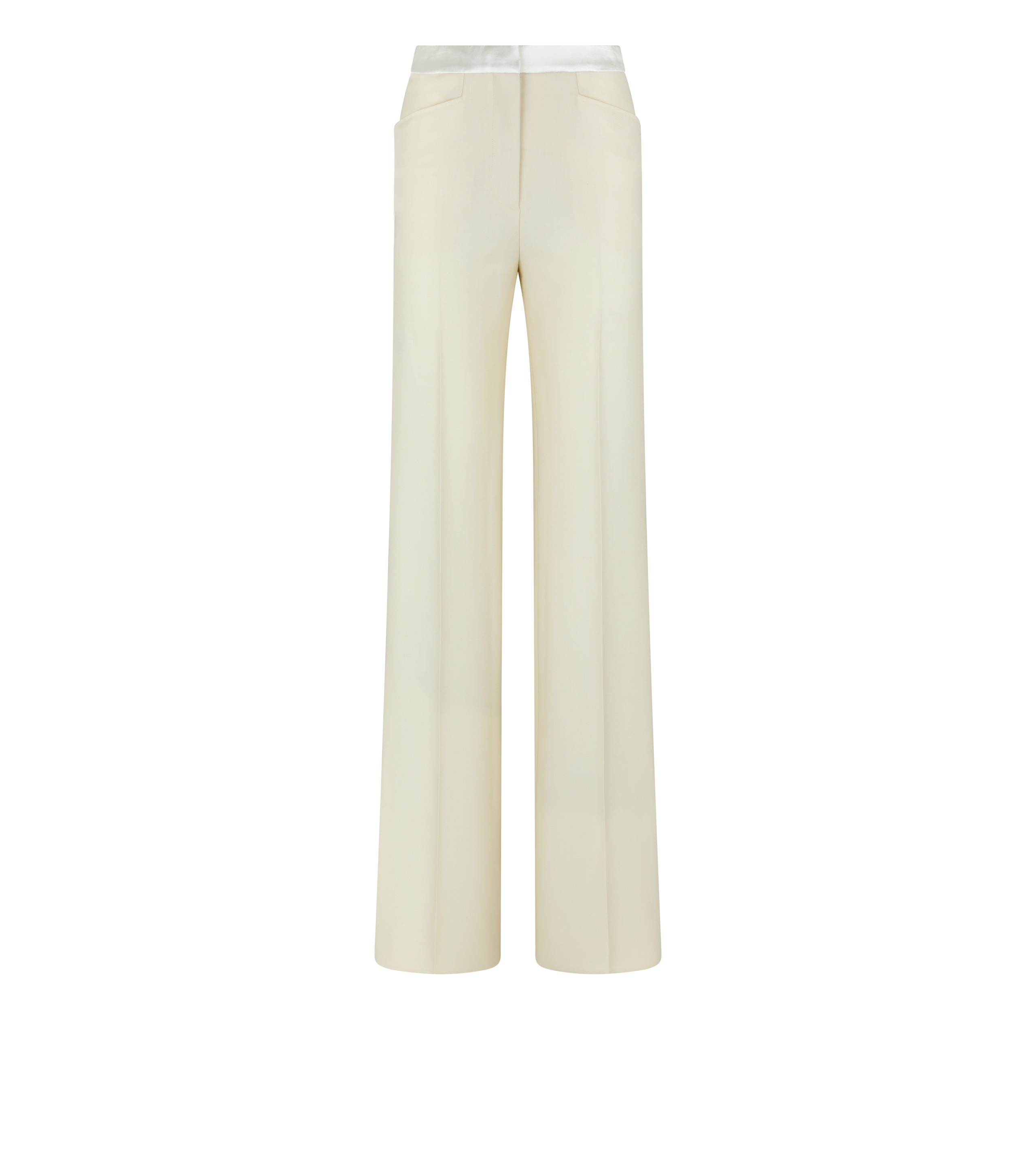 SILK BLEND TWILL TUXEDO TAILORED BOOT CUT PANTS - 1