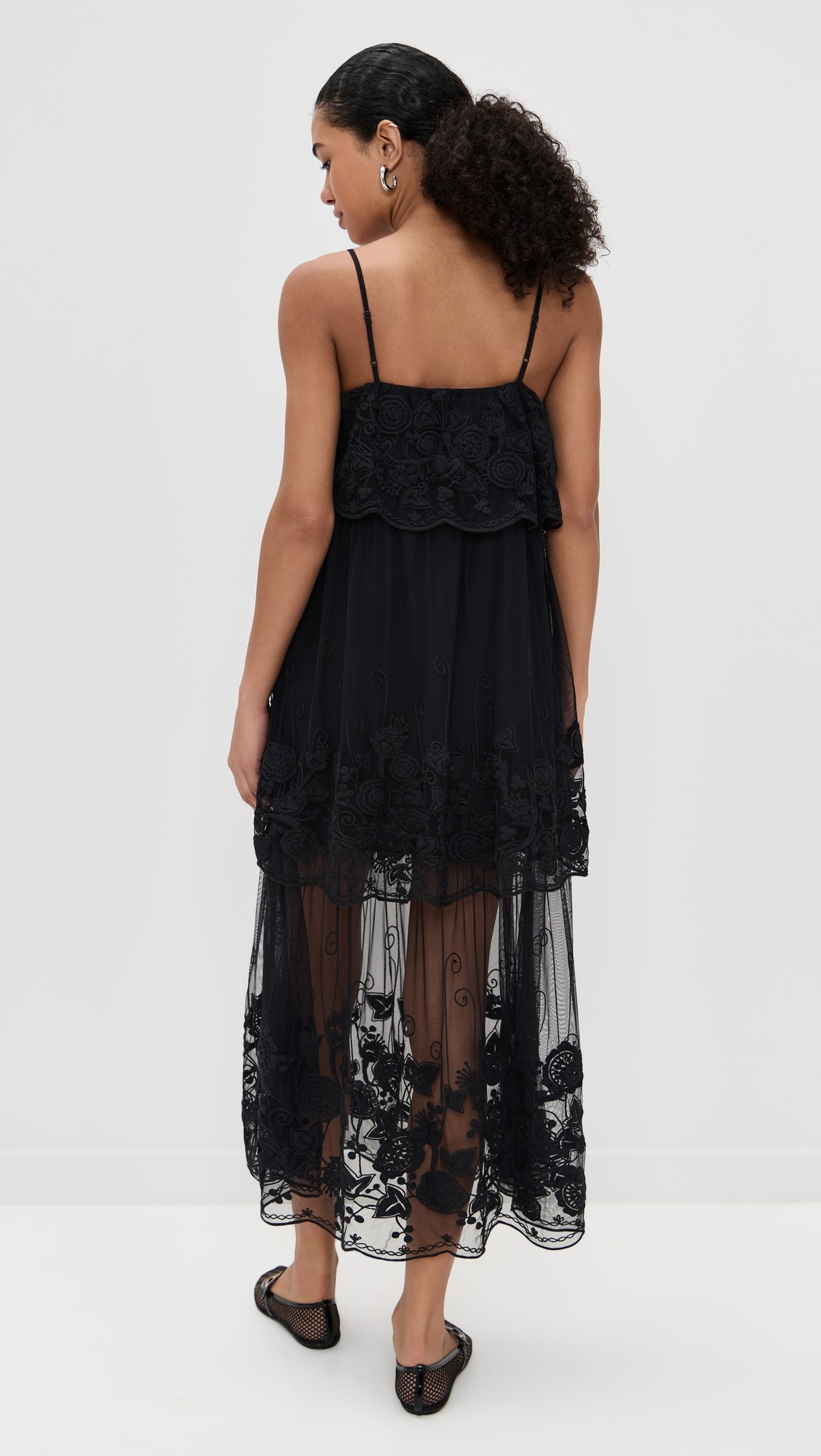 Arielle Lace Tank Tiered Midi Dress - 2