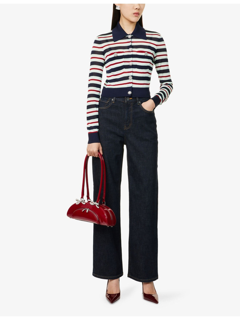 self-portrait Straight-Leg  High-Rise Denim Jeans outlook