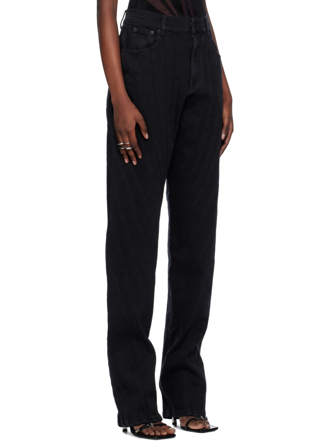 Black Spiral Jeans - 2